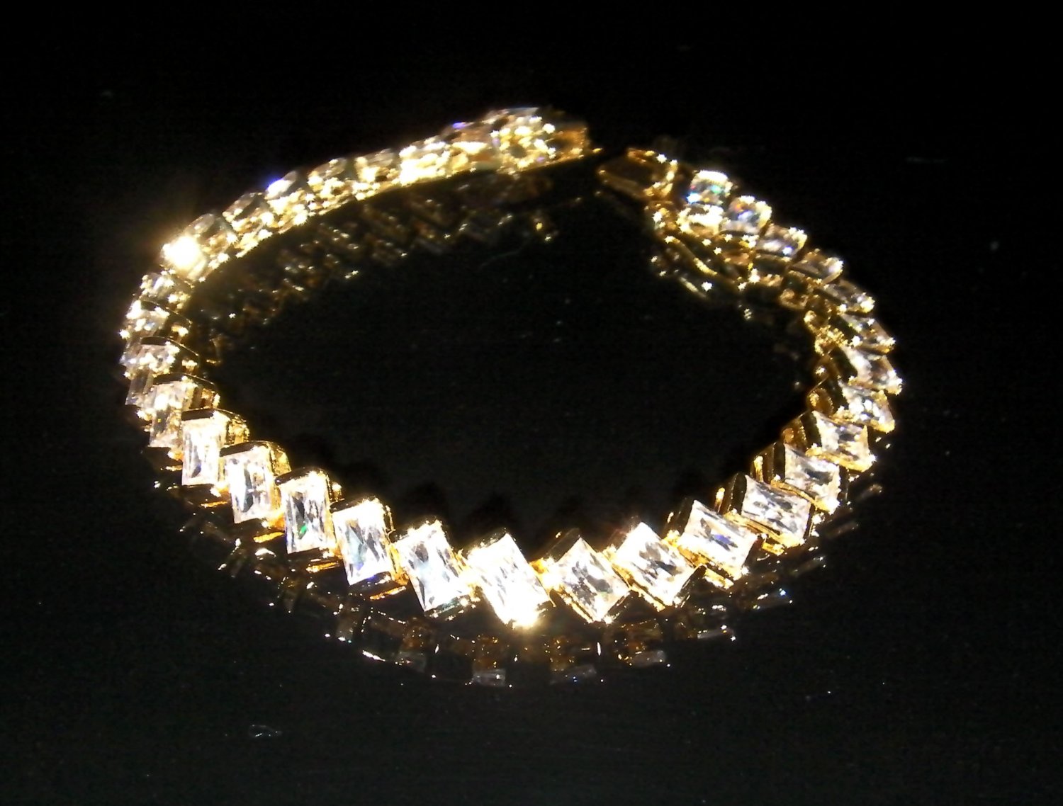 6.8"nice unique outstanding cz 24K gold filled bracelet 14