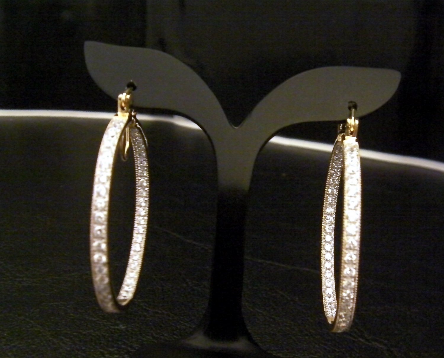 modern 24K gold filled cz diamond hoop earrings 09