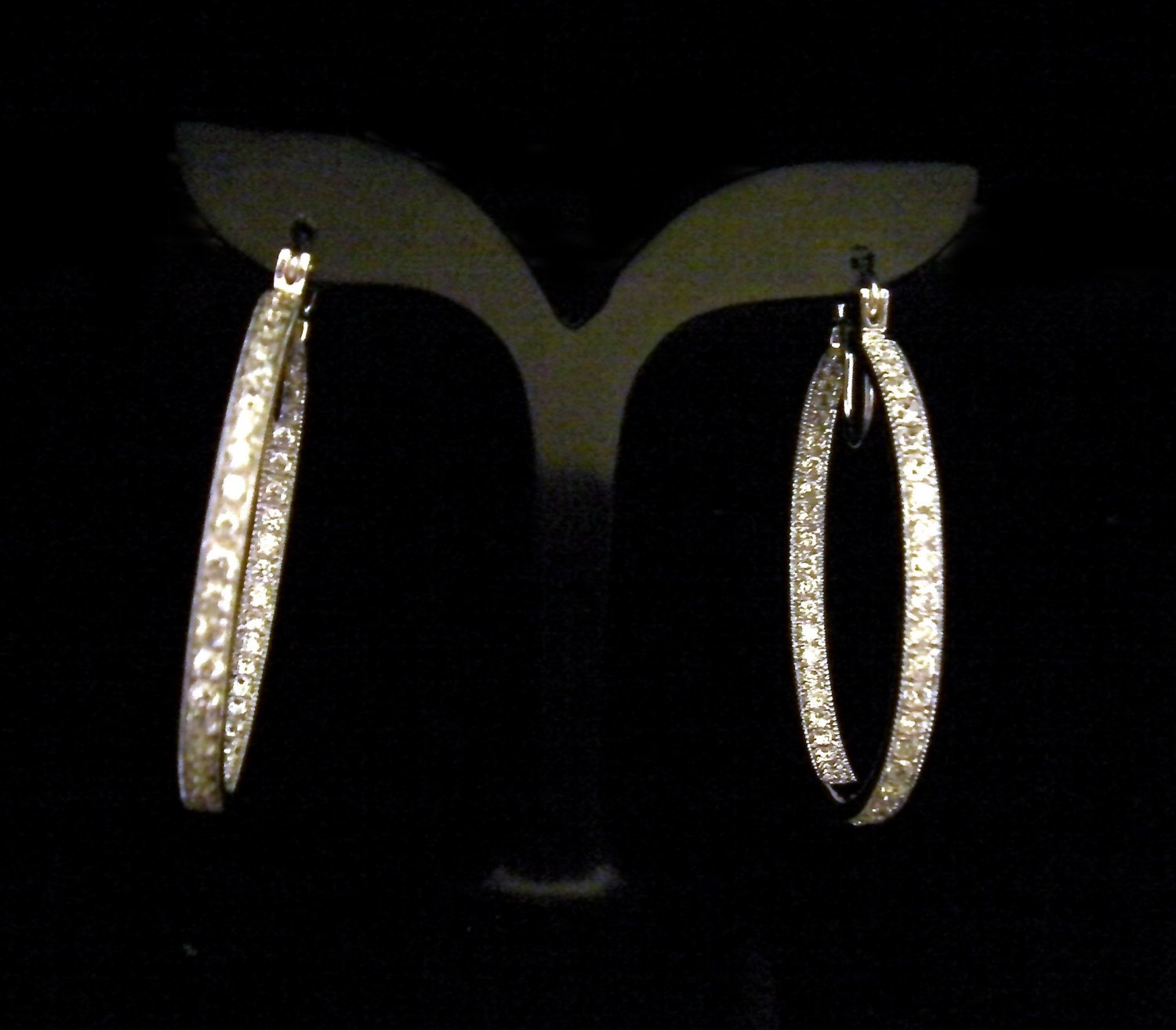 modern 24K white gold filled cz diamond hoop earrings10