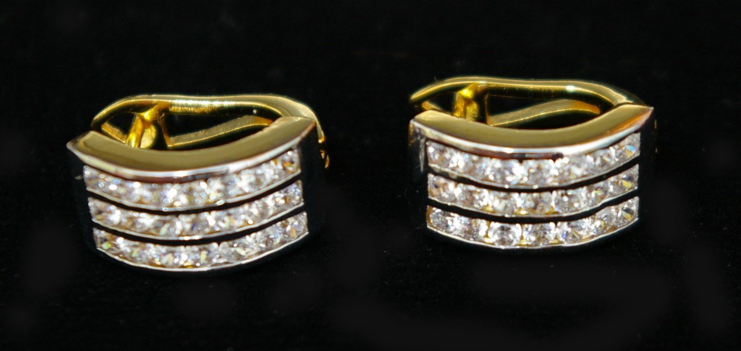 Look like real 24K gold filled cz clip on earrings12