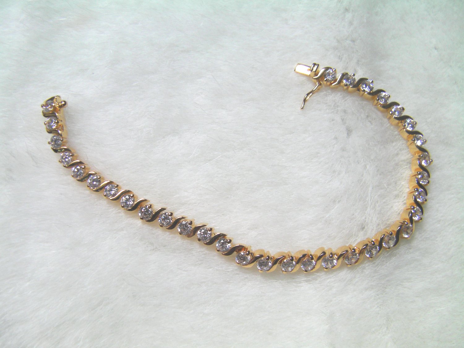 6.6"nice charming cz string 24K gold filled bracelet 09