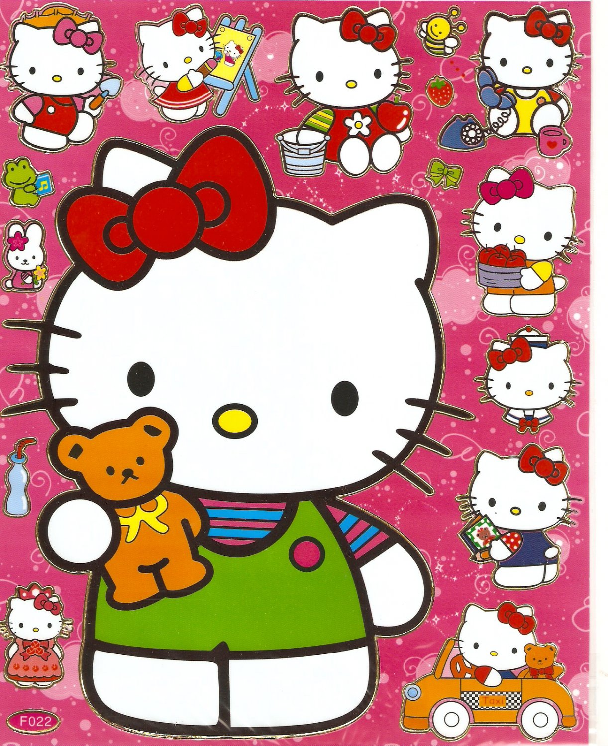 10 Big sheets Hello Kitty Sticker Buy 2 lots Bonus 1 #HK F022_PM00016
