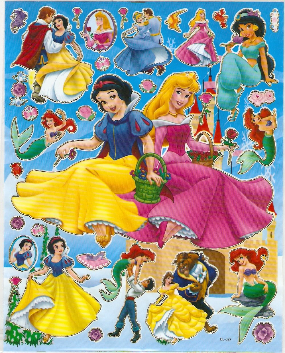 10 Big sheets Princess Sticker Buy 2 lots Bonus 1 #DP BL027