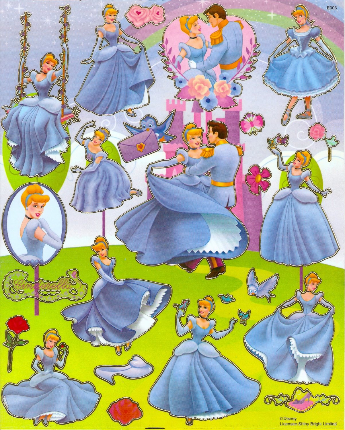 10 Big sheets Princess Sticker Buy 2 lots Bonus 1 #DP E003