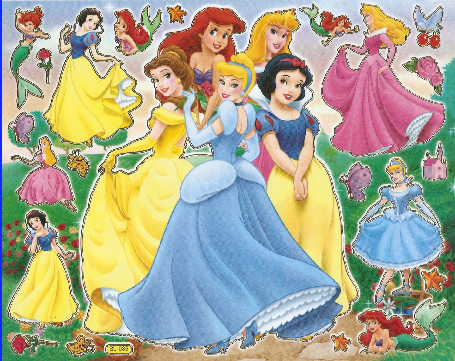 10 Big sheets Princess Sticker Buy 2 lots Bonus 1 #DP BL086