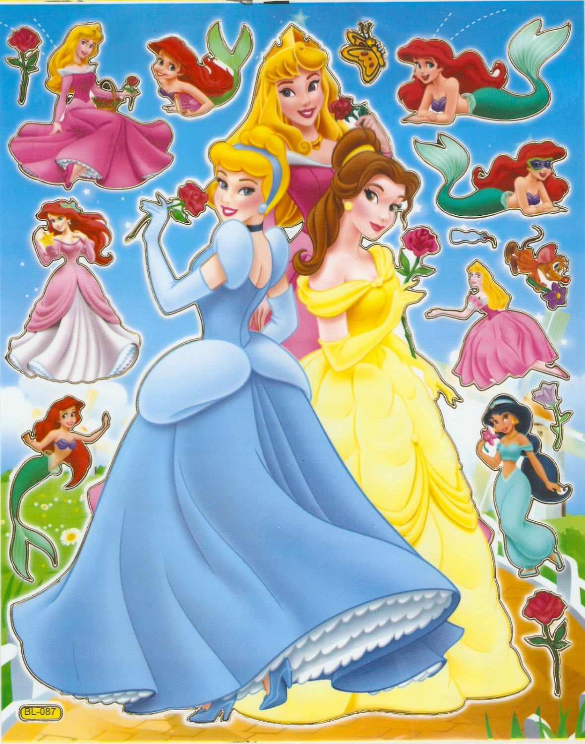 10 Big sheets Princess Sticker Buy 2 lots Bonus 1 #DP BL087