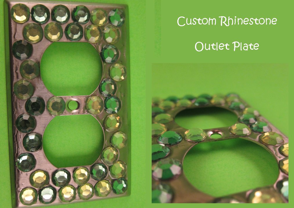 Green Bling Outlet Plate