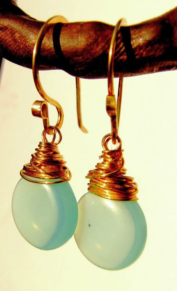 minty opalite and gold fill Classic drops