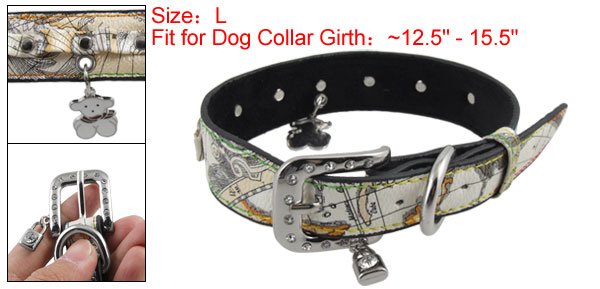 Rhinestone Metal Buckle Dog Collar Lock Bear Charms Neck Strap L