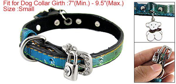 5-Perforated Adjustable Colored Faux Leather Collar Sz S for Dog