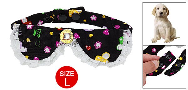 Size L Mushroom Style Rhinestone Decorated Necktie for Pet Dog