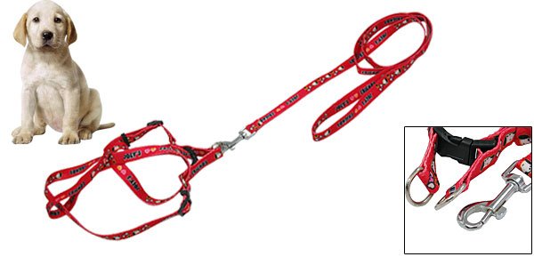 Pet Dog Puppy Nylon Harness Doggie Leash Rope Red