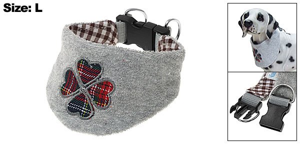 Dog Pet Gray Soft Cotton Fabric Triangle Collar Scarf