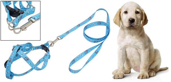 Love Dog Pattern Puppy Pet Pulling Harness Leash Rope