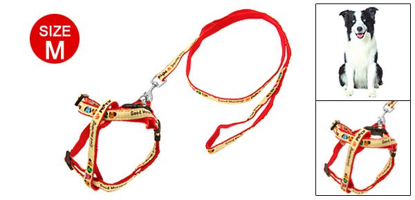 Red Doggie Dog Puppy Pet Nylon Pulling Harness Leash Rope