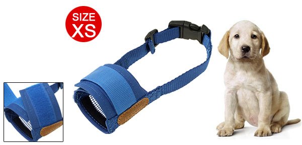 XS Dog Pet Mask Blue Soft Mesh Muzzle Bark Bite Grooming