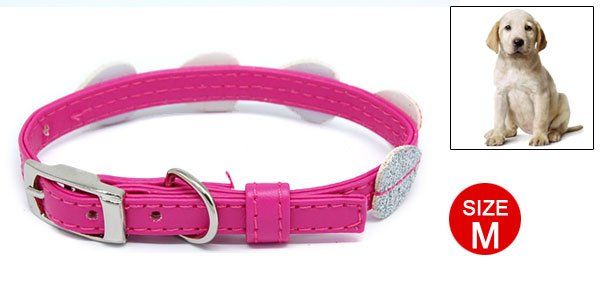 Glittering Dog Puppy Doggie Doggy Collar Belt with 3 Buckle Set Pink