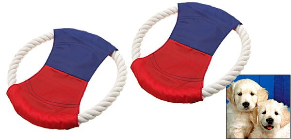 2 Training Catching Rope Frisbee Flyer Toy for Dog Pet
