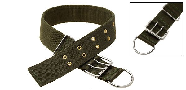 Olive Green Adjustable Nylon Large Pet Dog Collar