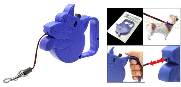 9ft Automatic Retractable Leash for Small Dog Blue