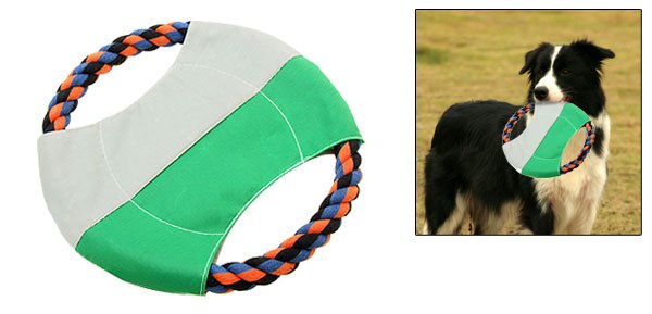 Rope Puppy Dog Pet Catching Training Flyer Frisbee Toy