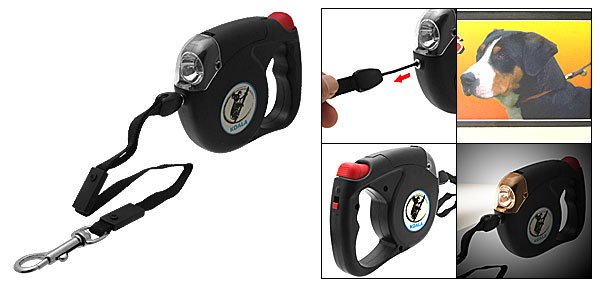 15ft Retractable Flex Dog Leash with Flashlight Torch