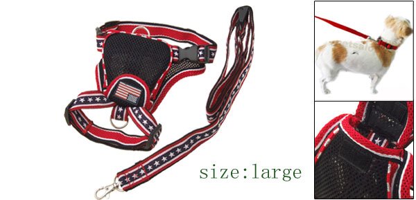 Black Large Pet Dog Backpack Carrier Harness with Leash Set