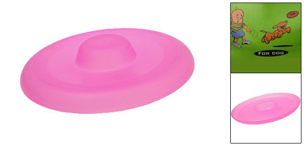 Amusing Training Pet Dog Use Round Pink Plastic Frisbee Toy