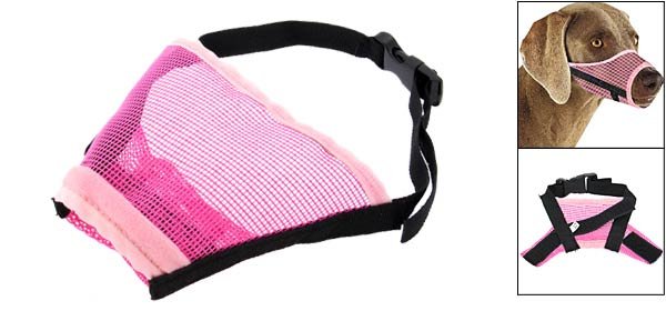 Dog Mesh Nylon Muzzle Size XL w/ 11 for Dog Snouts Pink & Black 7,