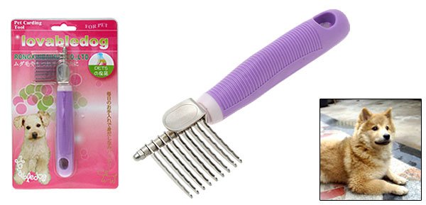 Dog & Cat Pets Grooming Moulting Comb Purple