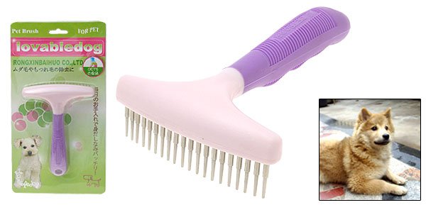 Purple Brush Pet Dog Grooming Shedding Brush Rakes