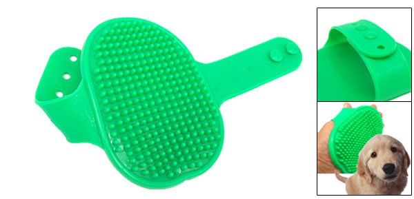 Dog Cat Pet Oblong Soft Plastic Shower Bath Brush