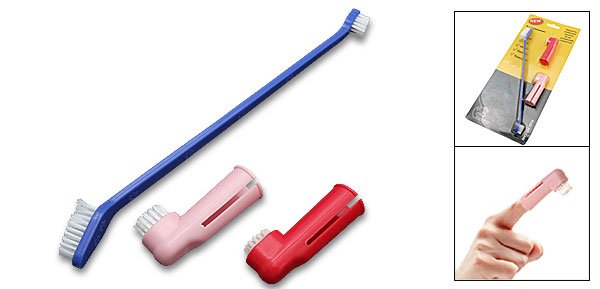 Mini Portable Dog Cat Pet Mini Finger Style Toothbrush 3PCS