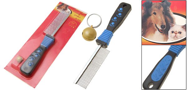Deluxe Dog Cat Pet Grooming Comb with Fine Tooth and Small Bell