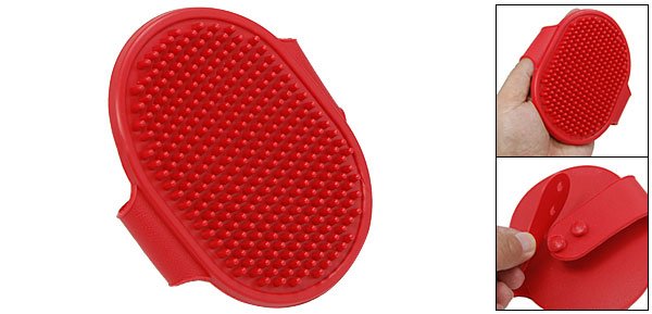 Red Cat Dog Pet Shower Bath Soft Rubber Brush