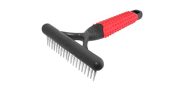 Pet Dog Grooming Magic Rake Comb "L" - Red & Black