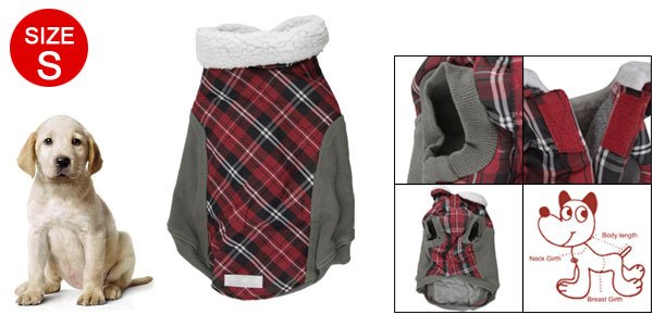 Hook Loop Fastener Lattice Fleece Collar Dog Clothes S