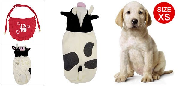 Pink Nose Cow Hoode Black White Jumpsuit for Dog Pet XS