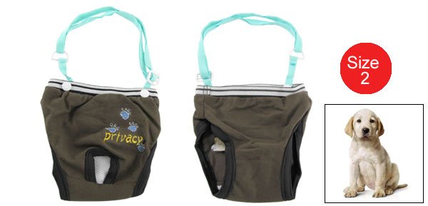 Coffee Cotton Female Dog Sanitary Diaper Pants Size 2