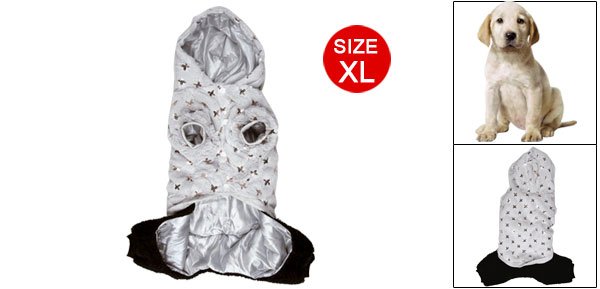 Sz XL Pet Dog Button Closure Apparel Jumpsuit Light Gray Black