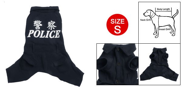 Point Collar Navy Blue Jumpsuit Clothes for Dog Pet Size S