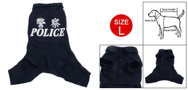 Dog Size L Winter Warm Navy Blue Jumpsuit Apparel New
