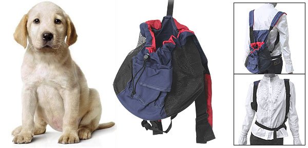 Dog Mesh Carrier Adjustable Double Shoulder Backpack