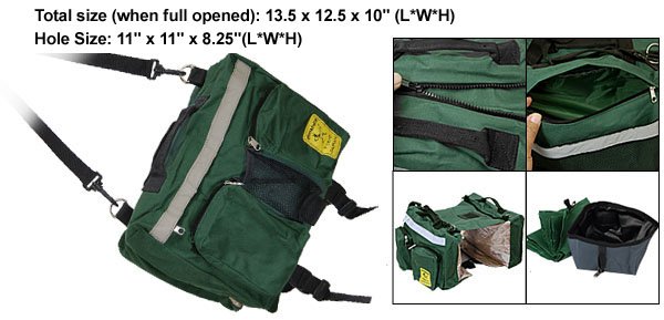 Portable Green Saddle Bag Backpack for Dog Doggie Pet