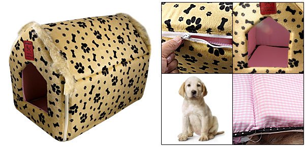 L31 x W29 x H37cm Pet Puppy Collapsible Dog House Zippered Shelter