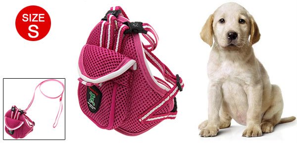Pet Doggie Puppy Cat Bag Backpack Harness with Leash Set Size S