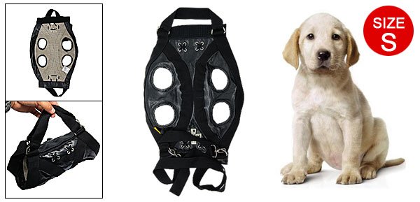 Size S Multifuctional Pet Dog Puppy Travel Shopping Carrier Carry Bag PU Black