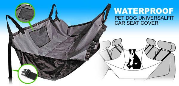 Pet Dog Car Seat Cover Safety Hammock WATERPROOF - Black