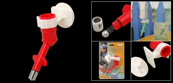 Red Cat Dog Pet Plastic Water Feeder Pipe Conduit
