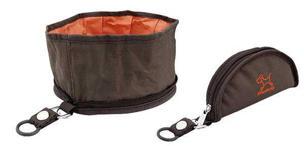 Collapsible Portable Fabric Travel Dog Pet Food Water Nylon Feeder Bowl
